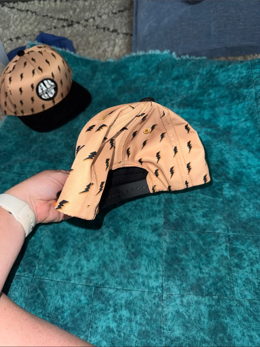 AK Clothing Co. Lightning Snapback Hat - Tan & Black